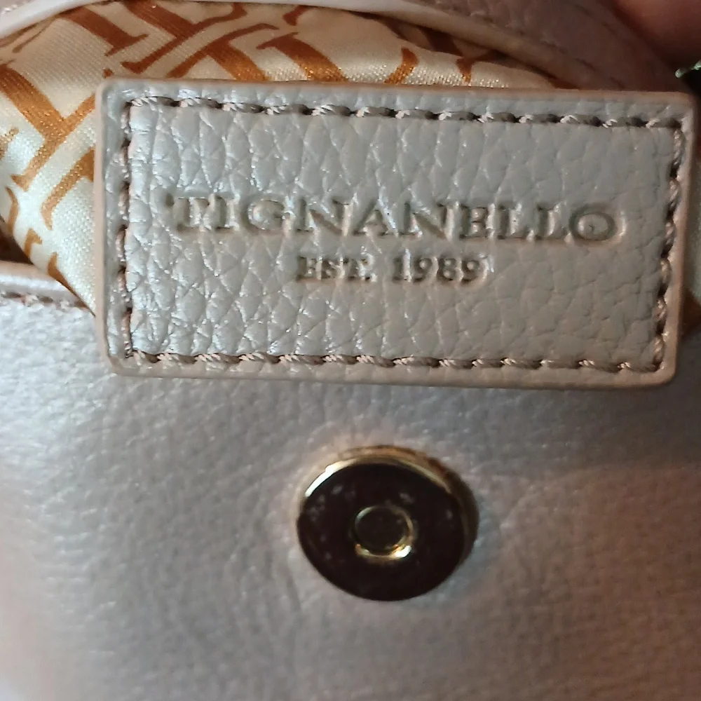 Tignanello Light Frosted Pink Leather Crossbody Bag - Picture 10 of 11